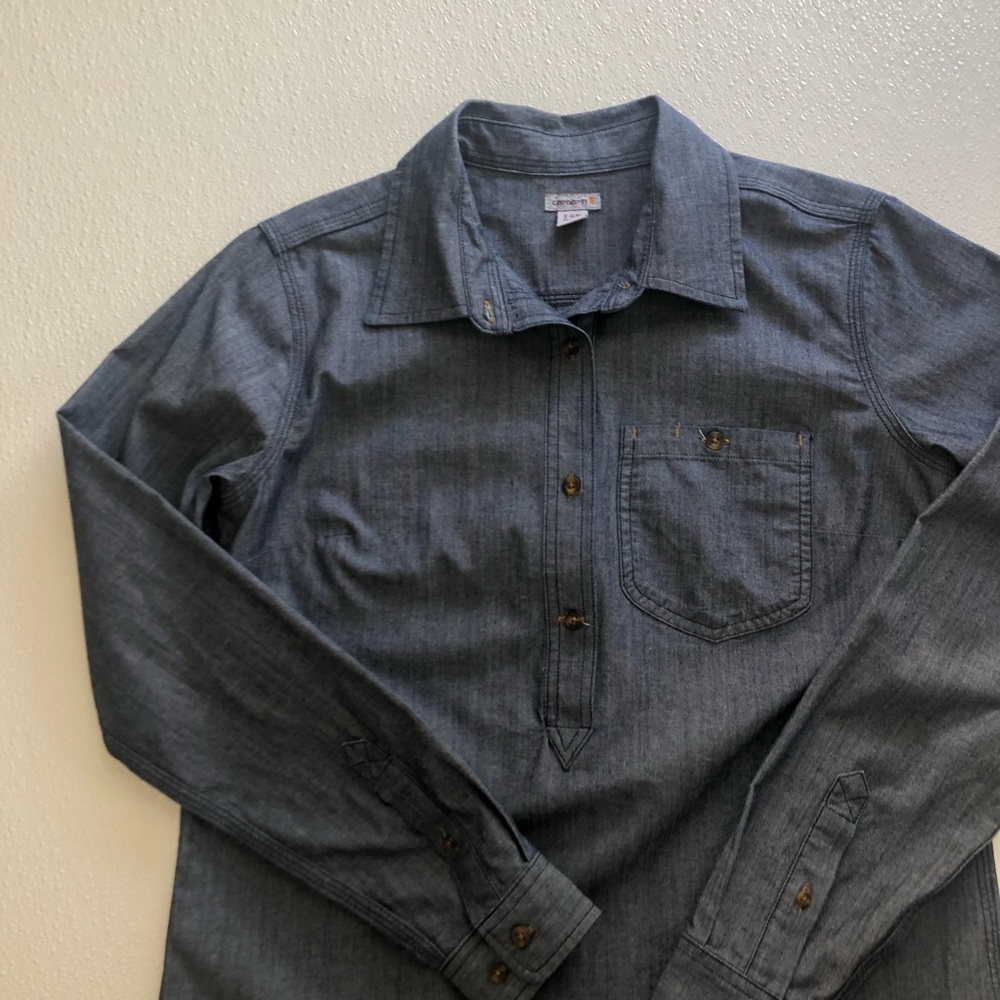 Carhartt Chambray Women’s 1/2 Button Collared Top